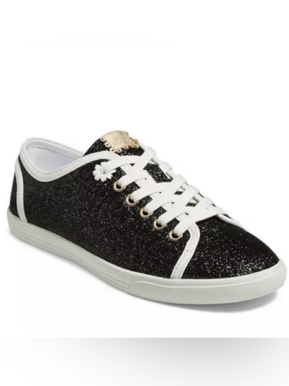 NWT JACK ROGERS | Women's Low Top Lia Black Glitter‎ Sneakers Shoes Sz. 7